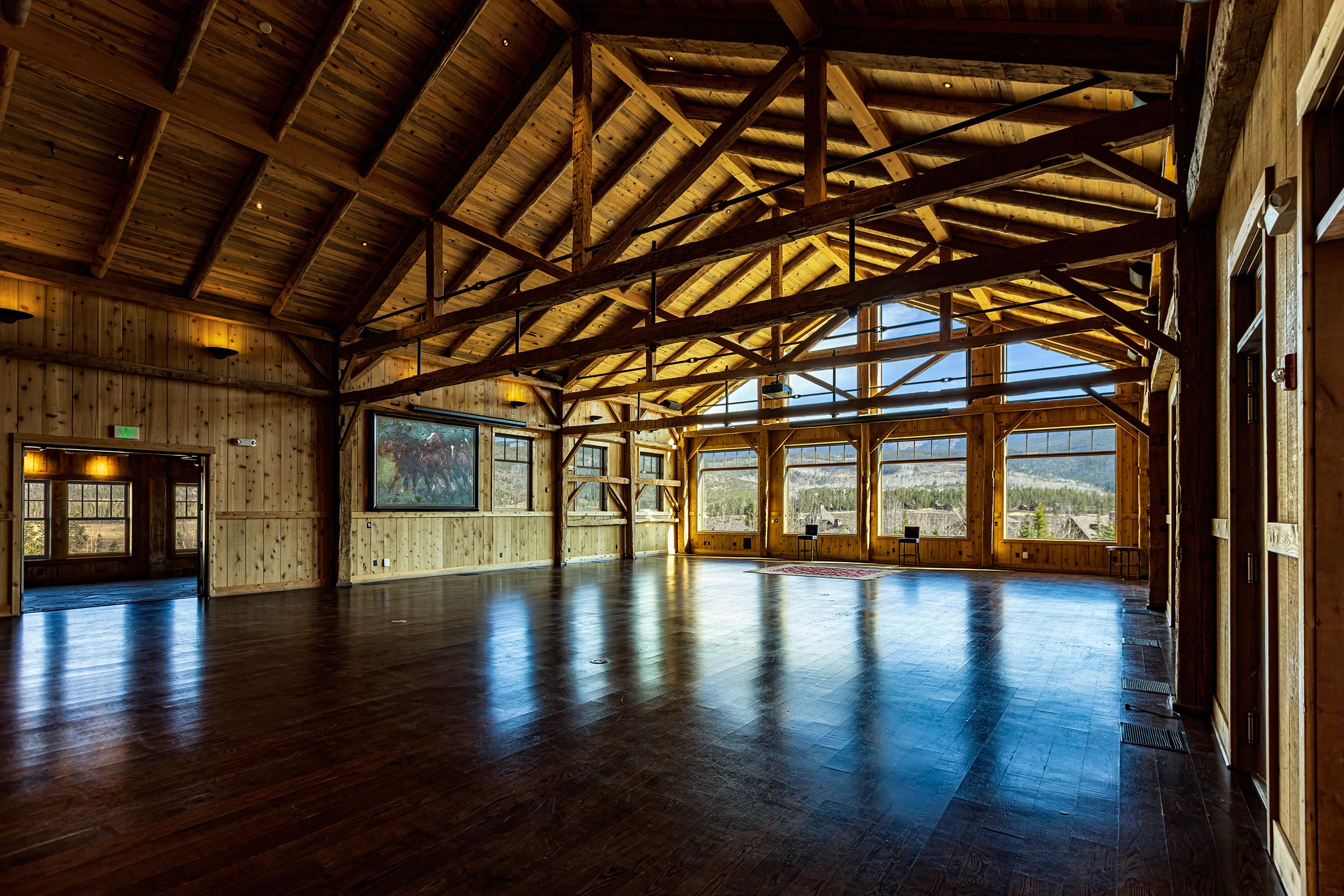 Event barn interior for Devils Thumb Ranch