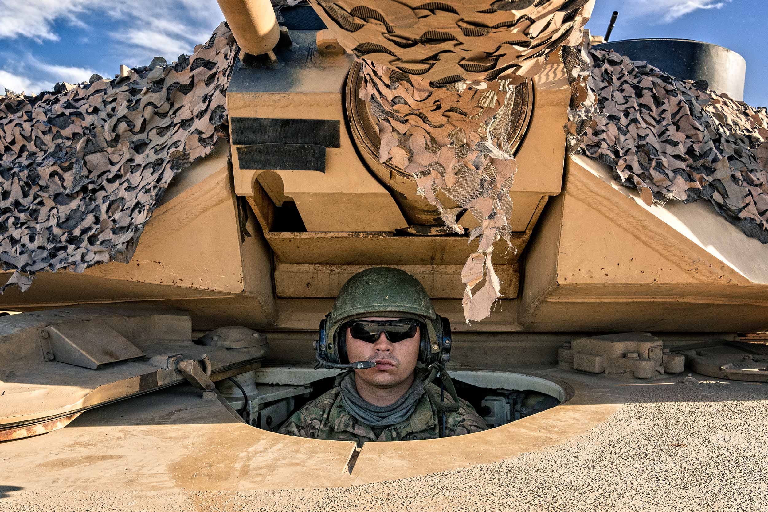 Tank Commander in Tank Hatch US Army Advertising