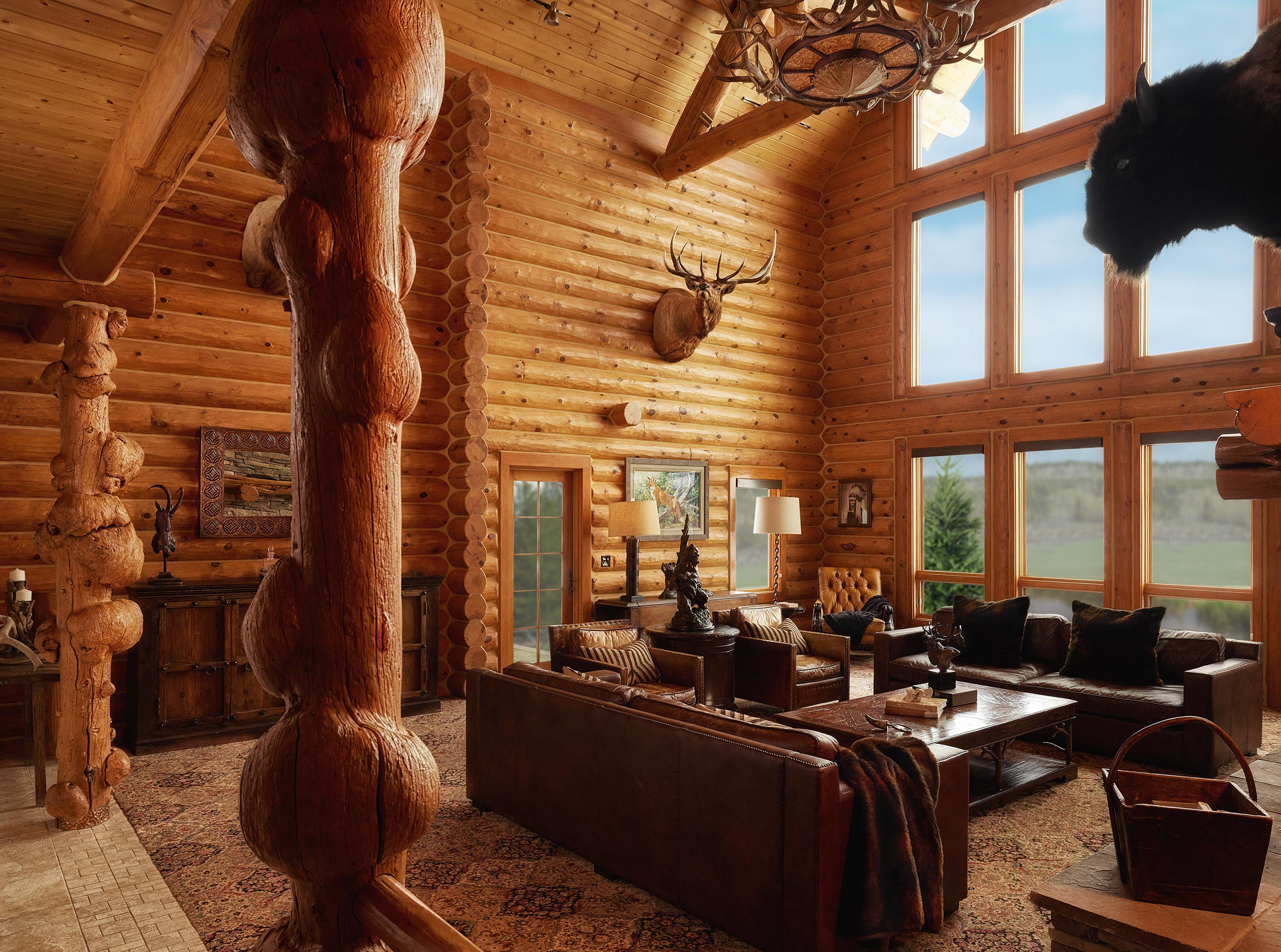 Lodge main living area  of Reid Lodge for WagonHound Land and Cattle