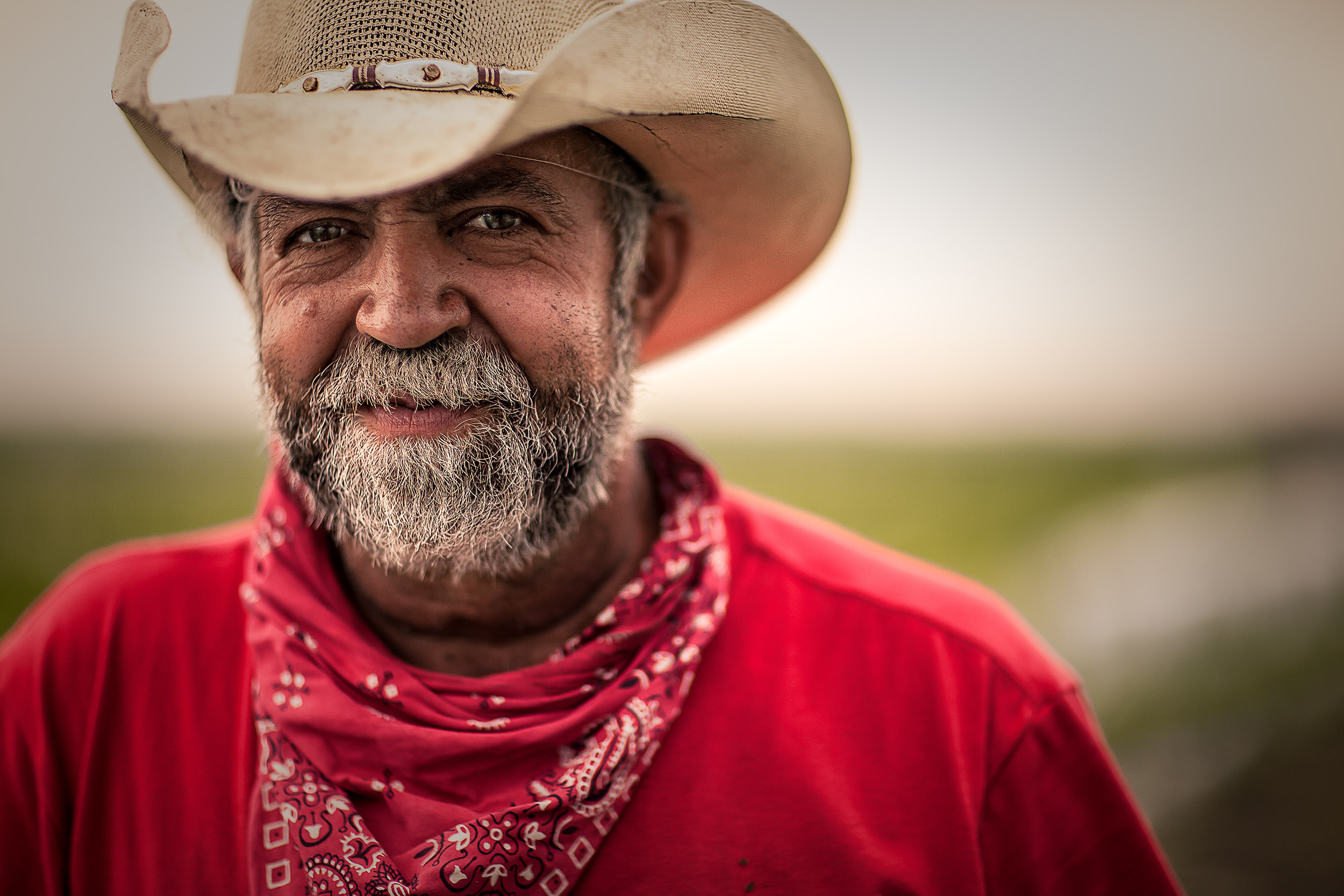 Crop field manager in cowboy hat smiling for a photo. agriculture photography 